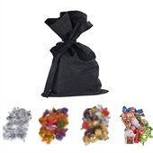 S�d sort stofpose med 2 kilo blandede chokolader med nougatfyld og ristede n�dder - Perfekt receptions- og kundegave